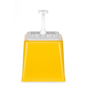 Dispenser de sos cu pompa,Hendi 2.5 L, galben, 230x210x(H)250 mm