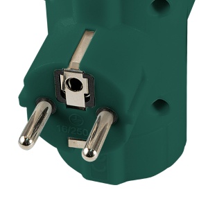 Distribuitor tip T, 3 socluri cu protectie, verde - Img 2
