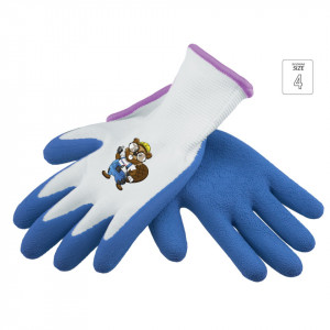 Ellenálló, kötött, 4-es méretű, szövet és latex, 4-7 éves korig, Dedra, gyermek kertészkesztyű, 4-es méret