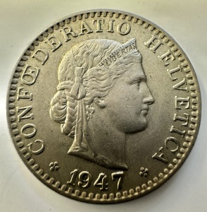 ELVETIA - 20 RAPPEN 1947