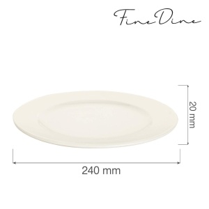 Farfurie Fine Dine, Crema 240 mm - Img 2