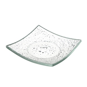 Farfurie patrata din sticla transparenta Vetro fingerfood, Fine Dine 80x80mm - Img 1