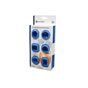 Forme asortate din silicon durabil pentru cuburi de gheata, Hendi, 19x10.5x(H)3 cm, potrivita si pentru uz profesional - Img 2