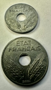 FRANTA - OCUPATIE GERMANA - 10/20 CENTIME 1941 - Img 2