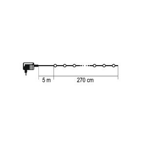 Ghirlanda artificiala cu LED-uri, 270 cm, LED-uri de culoare alb cald - Img 2