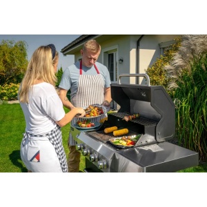 Gratar premium pe gaz, 4 arzatoare, putere 12kW, gratar din fonta, functionare la butelie, Dedra - Img 7
