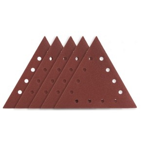 Hartie de slefuit Velcro K80, triunghiulara cu 12 gauri, 5 buc. pentru slefuitor 59G264