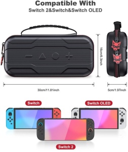 Husa de transport si de protectie pentru console jocuri portabile, spatii multiple de stocare, protectie ecran, compatibil cu Nintendo Switch 2 - Img 7