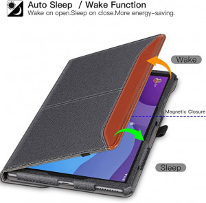 Husa premium compatibila tableta Lenovo Tab M10 10.1 2020 generatia 2, gri/maro, Ztotop - Img 5