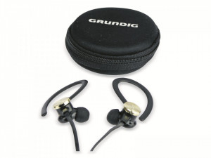 In-ear vezetékes sport audio fejhallgató, sztereó, mikrofon, hangerőszabályzó, 3,5 mm-es jack csatlakozó, hordtáska, 1,1 m kábel, Grundig - Img 3