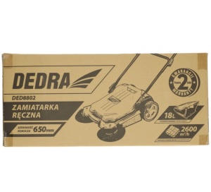 Kézi fűnyíró udvarra, feljáróra, nagy területekre, tolószerkezet, 65 cm átjárószélesség, 18 literes vödör, Dedra - Img 4