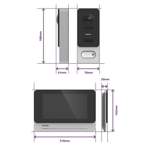 Kit video-interfon WI-FI, camera cu acumulator 1080P, display touchscreen 7", Philips WelcomeEye Wirelless - Img 3