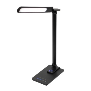 Lampa de birou LED cu lumina de veghe, metal, negru - Img 3