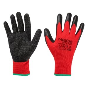 Manusi de lucru, poliester acoperit cu latex (crincle), 3121X, marimea 8 (card)
