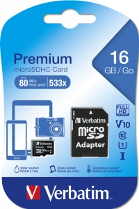 MEMORIE microSD CARD VERBATIM 16GB CLASA 10, ADAPTOR INCLUS "44082" - Img 2