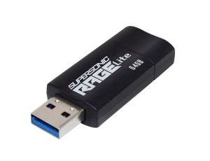 MEMORIE USB 3.2 PATRIOT Supersonic Rage Lite, 64 GB, protectie slide, negru, "PEF64GRLB32U"