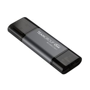 MEMORIE USB 3.2 / USB Type-C 3.1 TEAMGROUP X1, 128 GB, plastic, gri "TX13128GC01" - Img 3