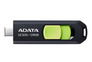 MEMORIE USB Type-C 3.2 ADATA 128 GB, retractabila, carcasa plastic, negru / verde "ACHO-UC300-128G-RBK/GN"