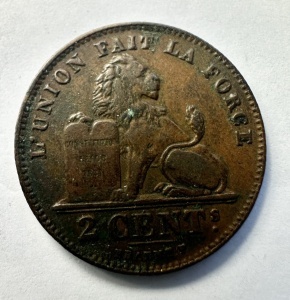 Moneda Belgia - Albert I - 2 Cente 1912 - Img 2