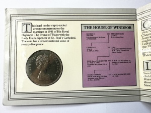 Monedă comemorativă Crown (25 Pence) 1981 – Căsătoria Prințului Charles și Lady Diana Spencer – Royal Mint - Img 3