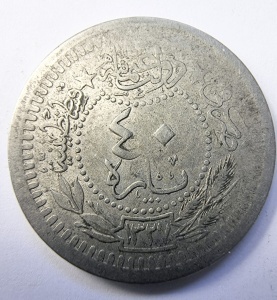 Moneda Imperiul Otoman - Sultan Mehmed V - 40 Para ( 1909-1918 ) - Img 2
