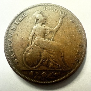 Moneda Regatul Unit - Victoria - Farthing 1845 - Img 2