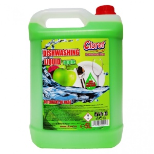 Mosogatószer, zöld alma aroma, 5L, XXL, takarékos kiszerelés, Cloret