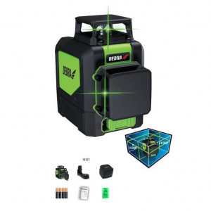 Nivela multi laser 2D ,cruce verde cu linii, proiectare 30 m, dioda Osram, Dedra - Img 4