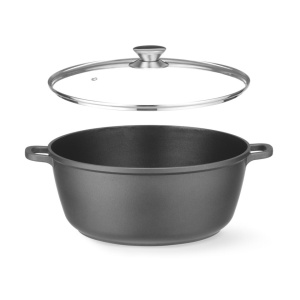 Oala cu strat antiaderent, aluminiu turnat, cu capac, 9L, 405x332x(H)138mm - Img 2