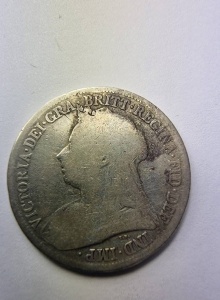 One Shilling 1898 , Victoria , Argint