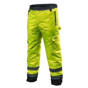 Pantaloni lucru vizibilitate marita, pentru iarna, galben, S