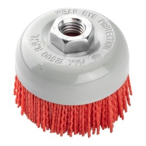Perie tip cupa 75 mm, nylon, M14, pentru lemn