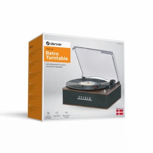 Pick-up vinil tip retro cu boxe incorporate, amplificare incorporata, bluetooth, Denver VPB-262 - Img 4