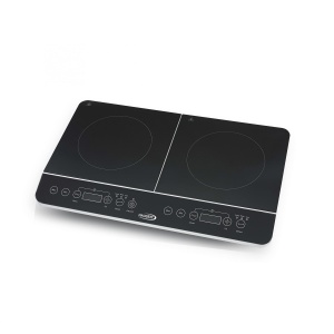 Plită cu inducție HAUSER IC-2214, 3500 W, 2 zone de gătit, sticlă ceramică, afișaj LCD, max. 240 °C, cronometru, blocare pentru copii, culoare neagră
