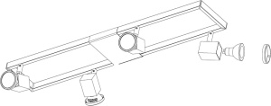 Prémium prémium, falra/mennyezetre való alkalmazás, 4 LED spotot tartalmaz, 4 x 4,6W, meleg fény, Eglo 93678 - Img 2