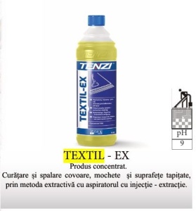 Professzionális tisztító oldat textíliákhoz, szőnyegekhez, szőnyegekhez, szőnyegekhez, textilanyagokhoz, szuperkoncentrált 1:100L, intenzíven habzó, ideális porszívóhoz mosással, Tenzi Textil EX