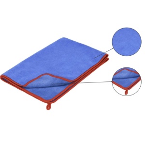 Prosop mare microfibra soft, pufos, 60 x 90cm, albastru, ideal uscare auto, 450 g/m², Dedra - Img 2
