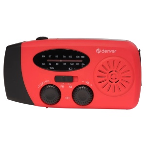 Radio Portabil de Urgență Denver SCR-2005, AM/FM, Acumulator 2000 mAh, Încărcare Solară și Dinamo cu Manivelă, Lanternă LED, Sirenă SOS, Funcție Powerbank, USB-C - Img 3