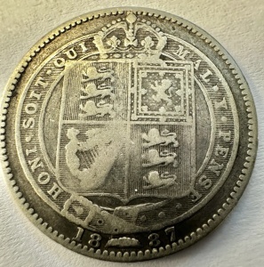 REGATUL UNIT - VICTORIA - ONE SHILLING 1887 ( ARGINT .925 ) - Img 2