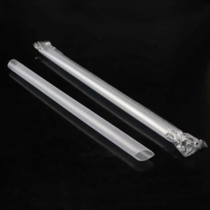 Set 100 paie ambalate individual pentru Bubble Tea, transparente, rezistente, 12mm x 210mm - Img 2