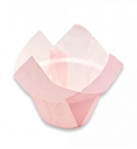 Set 150 forme copt pentru briose, chese tulip, hartie termica, 50 x 80, roz - Img 1