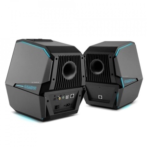 Set 2 boxe active profesionale pentru GAMING, PC, muzica, STUDIO, bluetooth,monitor audio, LED RGB, 88W, sunet HI-FI, amplificator clasa D, incinte lemn si aluminiu, NEGRU, Edifier G5000-BK - Img 5