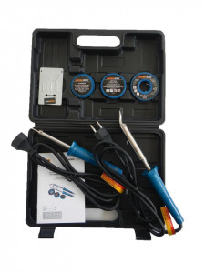 Set 2 pistoale de lipit electronice, 25/80W, accesorii incluse, trusa transport, Workzone - Img 1