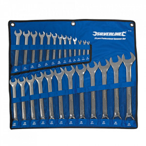 Set 25 chei fixe combinate, husa transport, 6, 7, 8, 9, 10, 11, 12, 13, 14, 15, 16, 17, 18, 19, 20, 21, 22, 23, 24, 25, 26, 27, 28, 30, 32mm. Silverline - Img 1