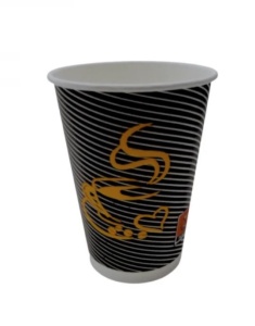 Set 50 pahare carton, cafea, ceai, 7oz, 200ml, D70, model negru ceasca - Img 2