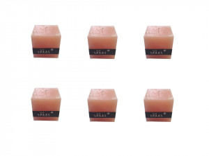 Set 6 lumanari profesionale, 6 x 900gr, portocaliu deschis, 10.2 x 10 x 10cm, ardere 65 ore/lumanare, SPAAS - Img 1