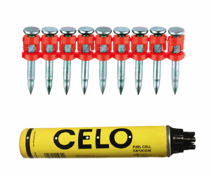 Set 800 cuie 38mm + butelie gaz pentru pistol cuie Force One Celo, beton, grinda otel, rezistenta la foc, Celo - Img 3