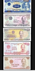Set Bancnote Vietnam - 200/500/1000/2000/5000 Dong 1987-1991