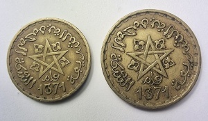 Set Monede Maroc - Protectorat Francez - Mohamed V - 10/20 Francs 1952