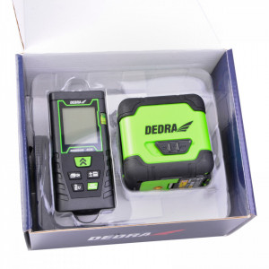 Set nivela laser si telemetru, fascicul laser verde, dioda Osram, 30m, Dedra - Img 4